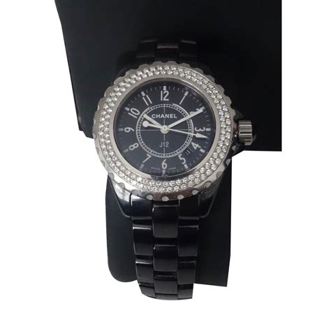 montre chanel j12 diamant noir|chanel j12 caliber.